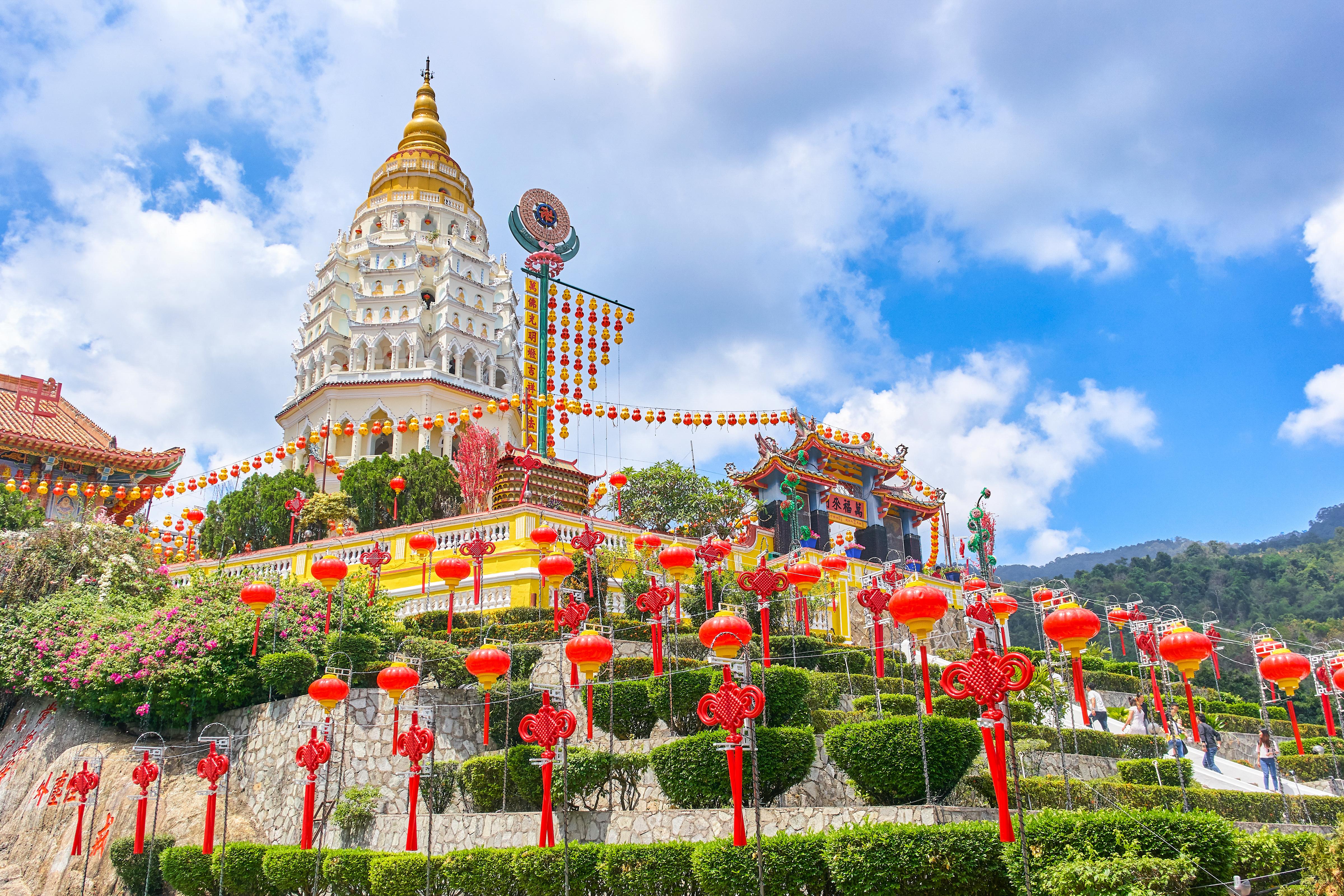 Kek Lok Si Temple Glowing Under Bright Sunny Sky