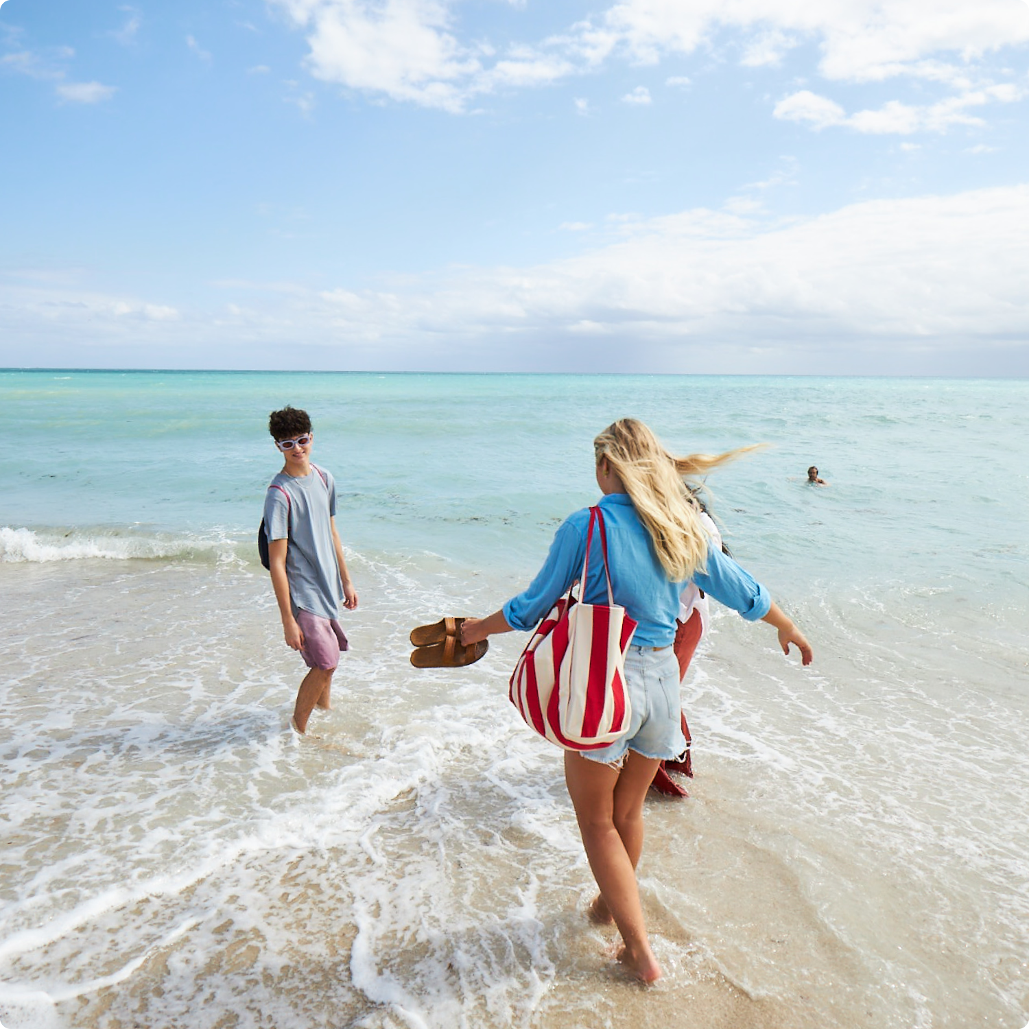 Students in beach