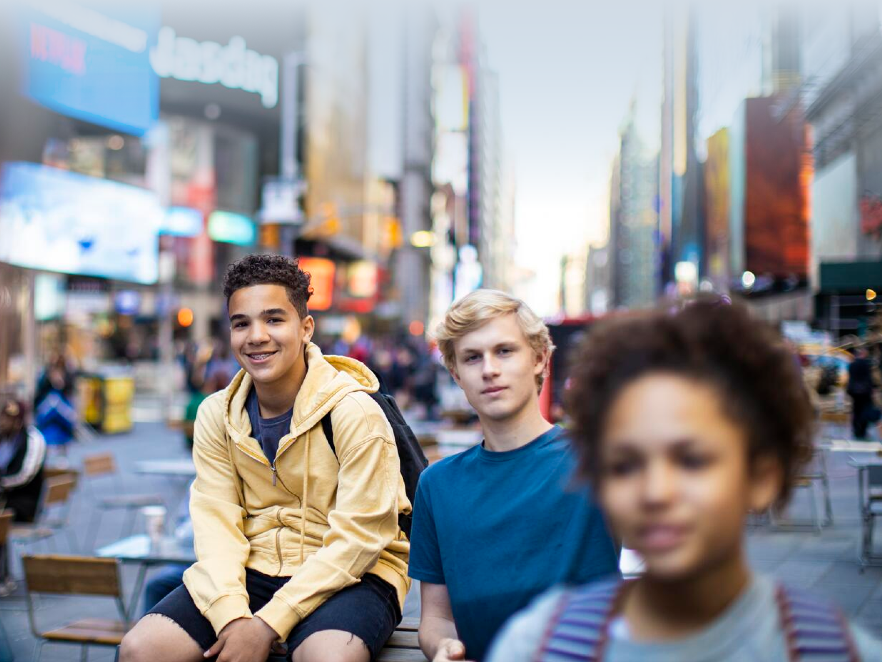 Students At Times Square