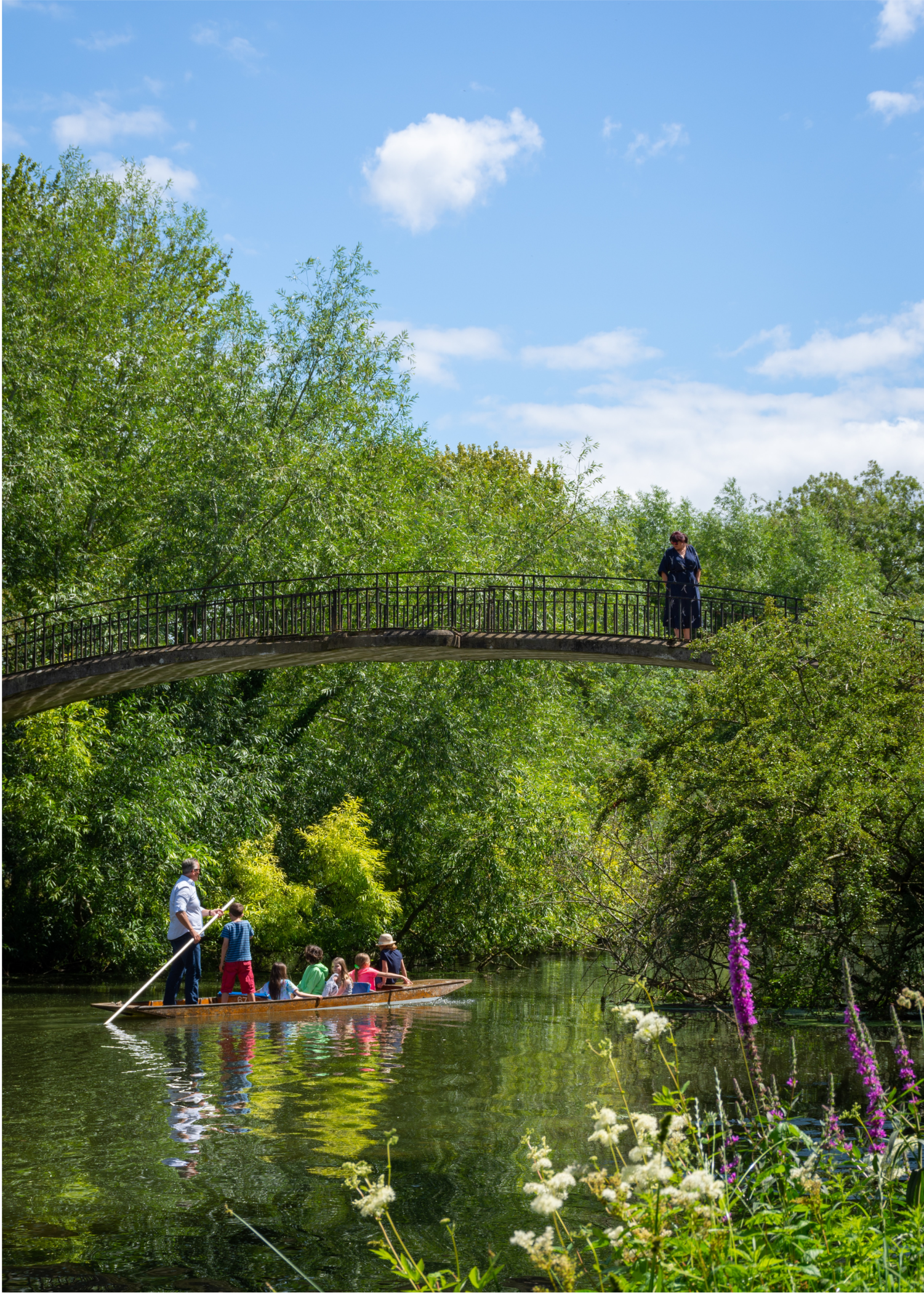 Student Enjoying Punt Boat Ride