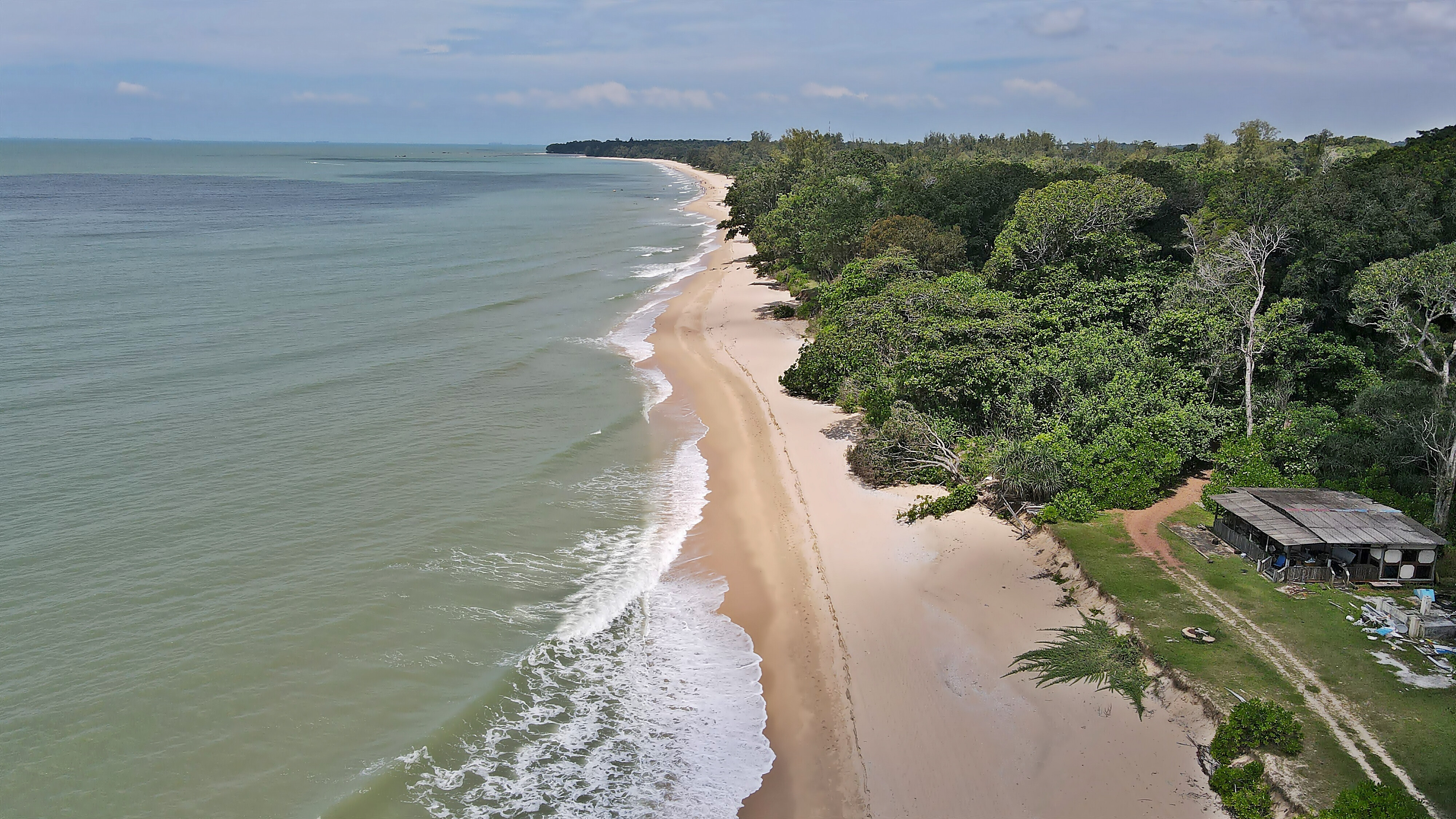 Desaru Beach Aerial View Scenic Shores Along Johor’s Coast