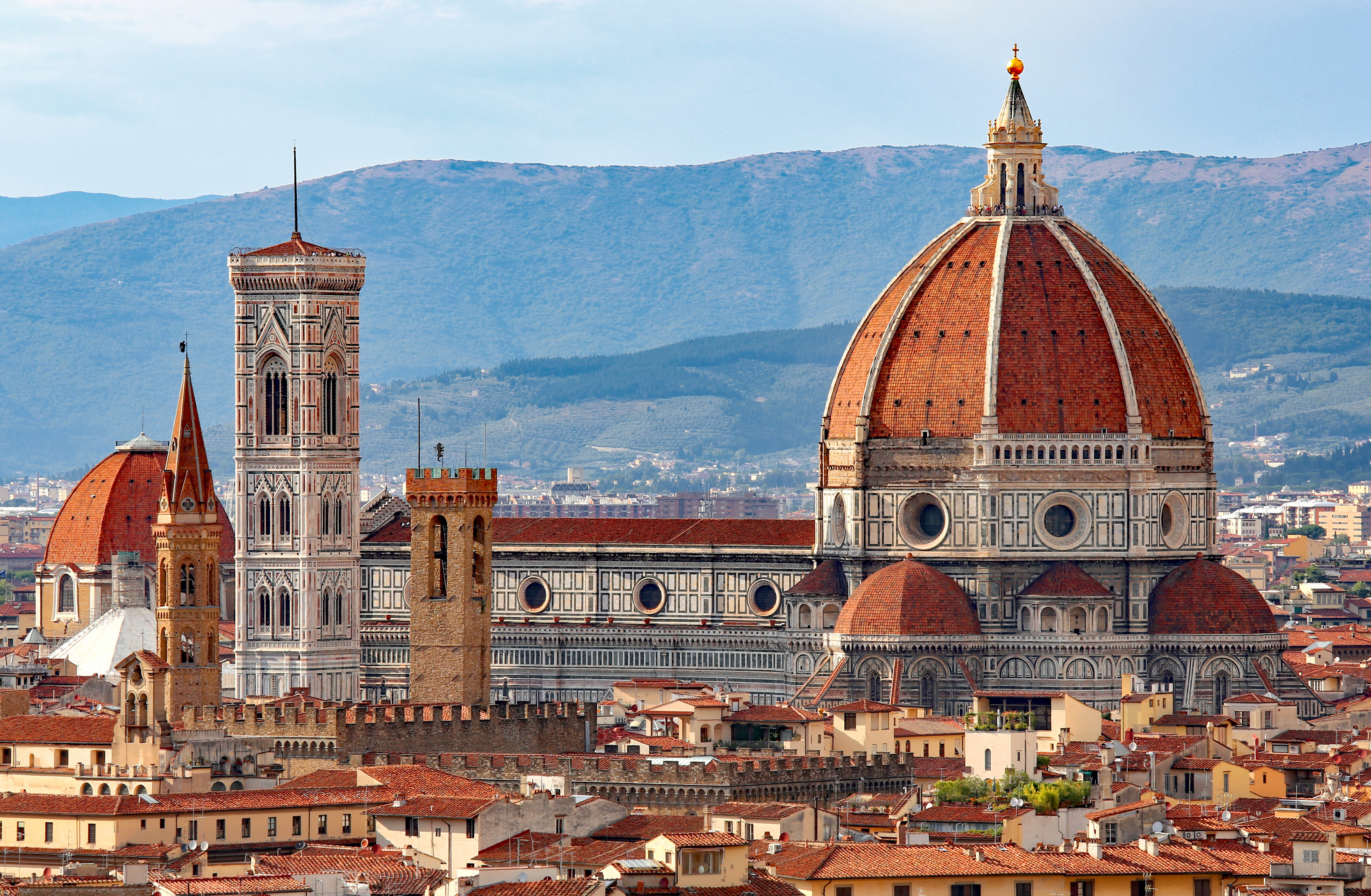 Brunelleschi’s Dome and Florence Cathedral captured from an aerial view