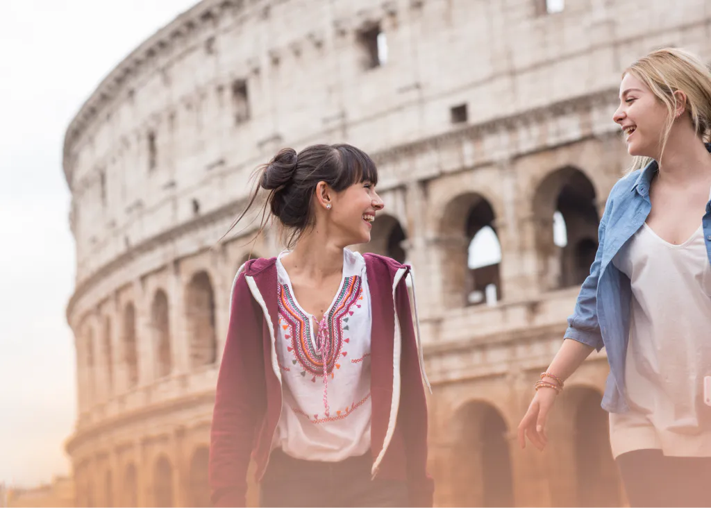 Students Near Colosseum