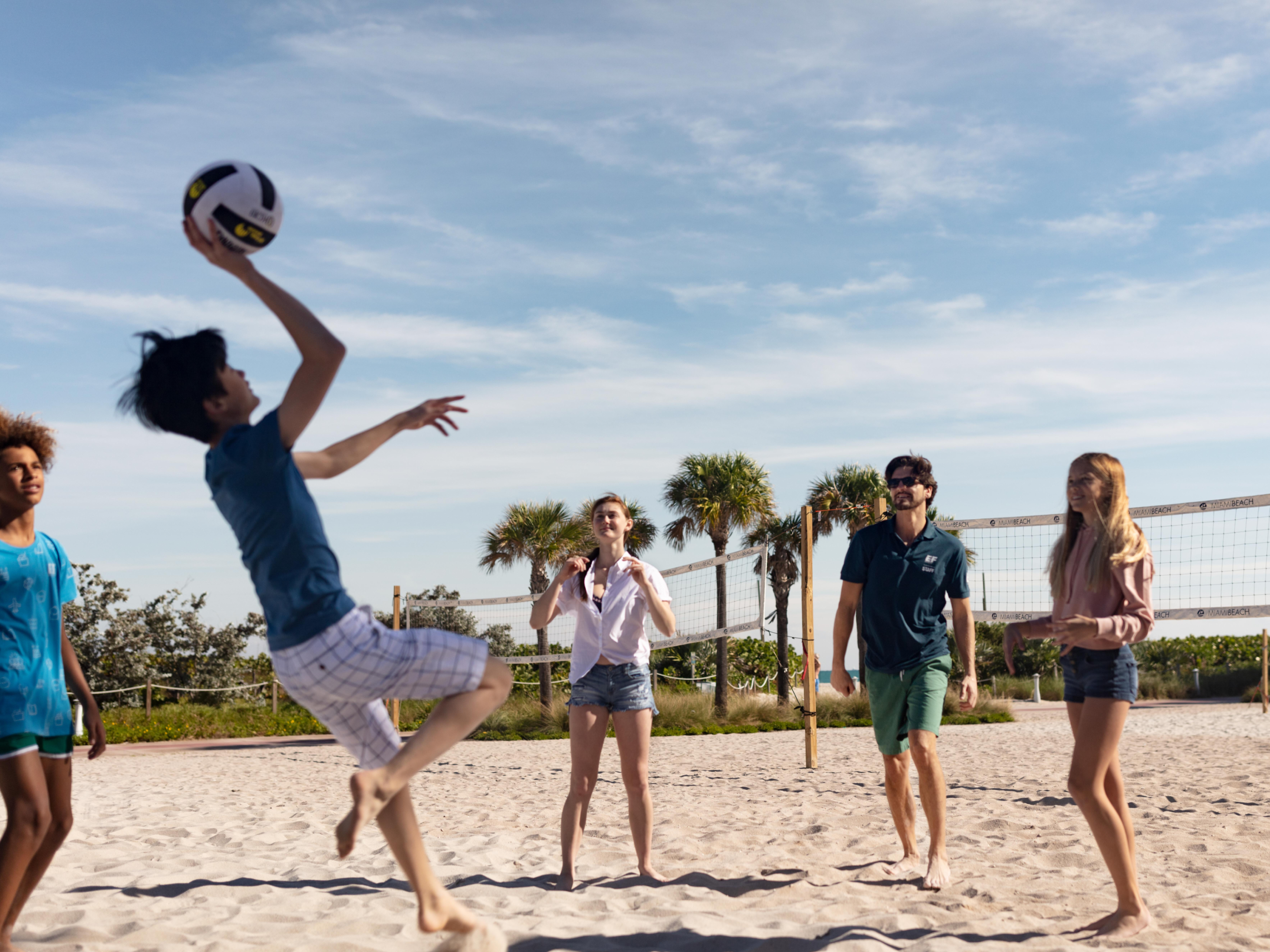 Students Playing Volleyball