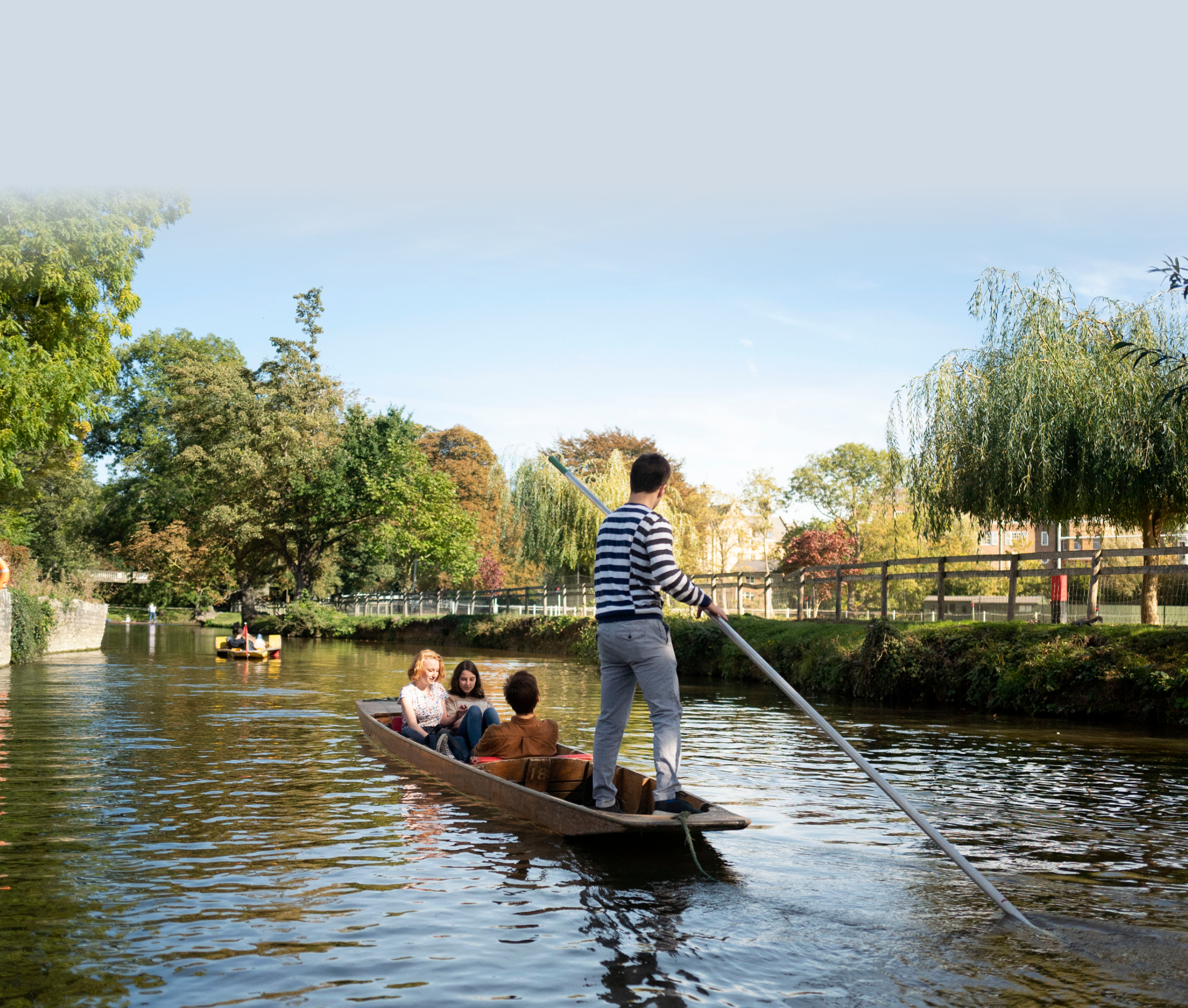 Students In Flat-bottom Boat