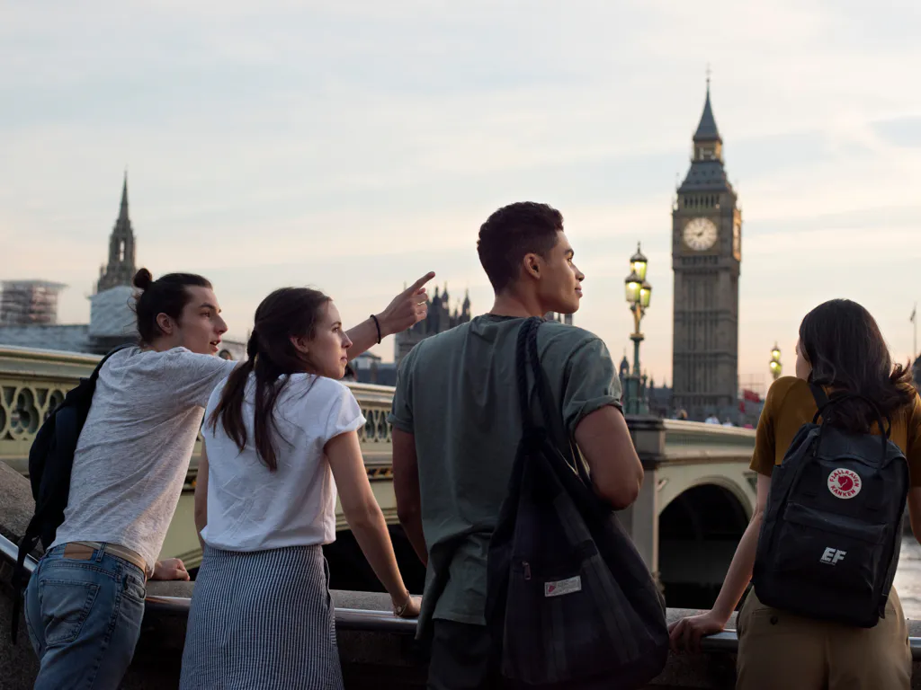 Students Near Big Ben