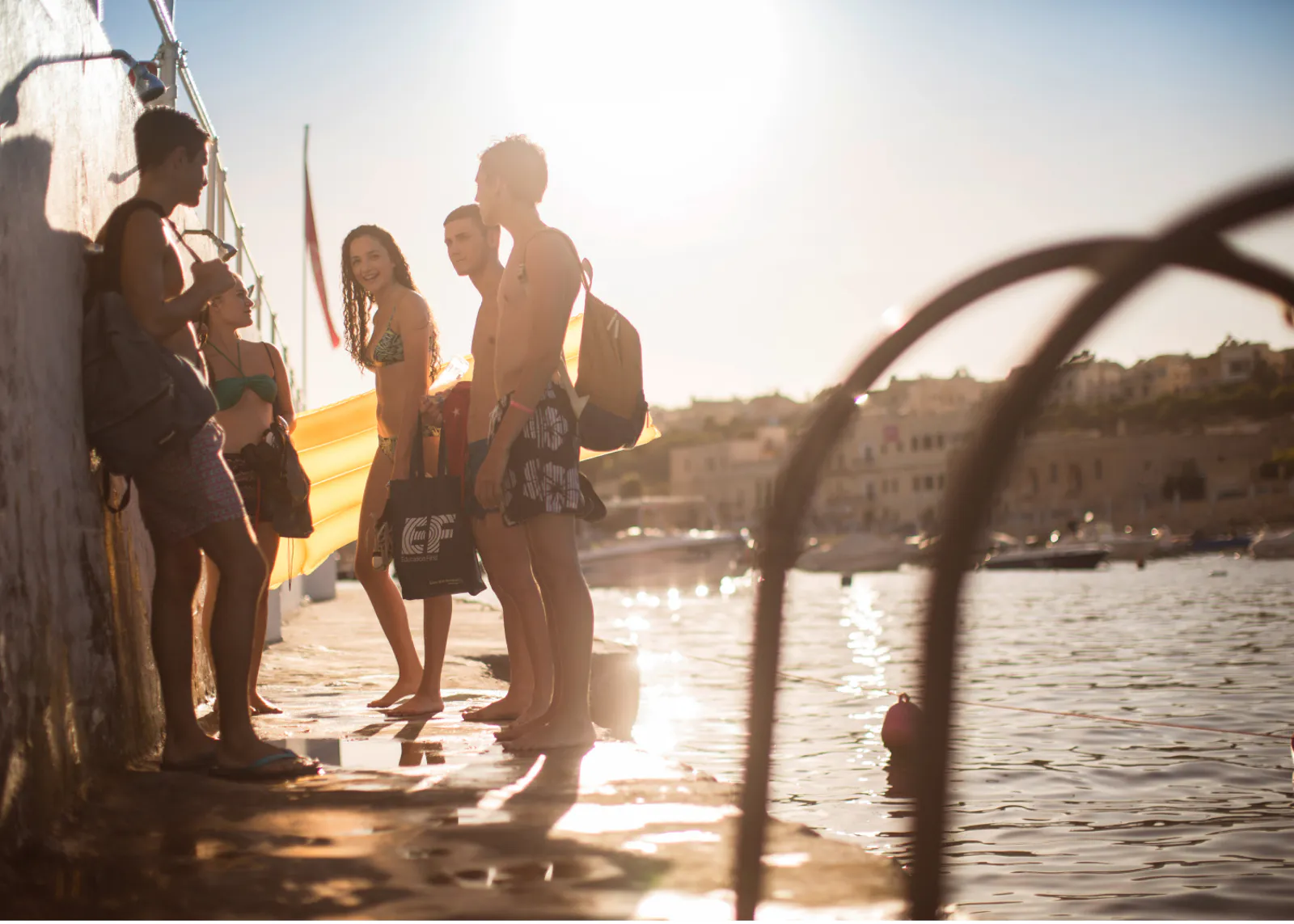 Students Near Swimming Pool