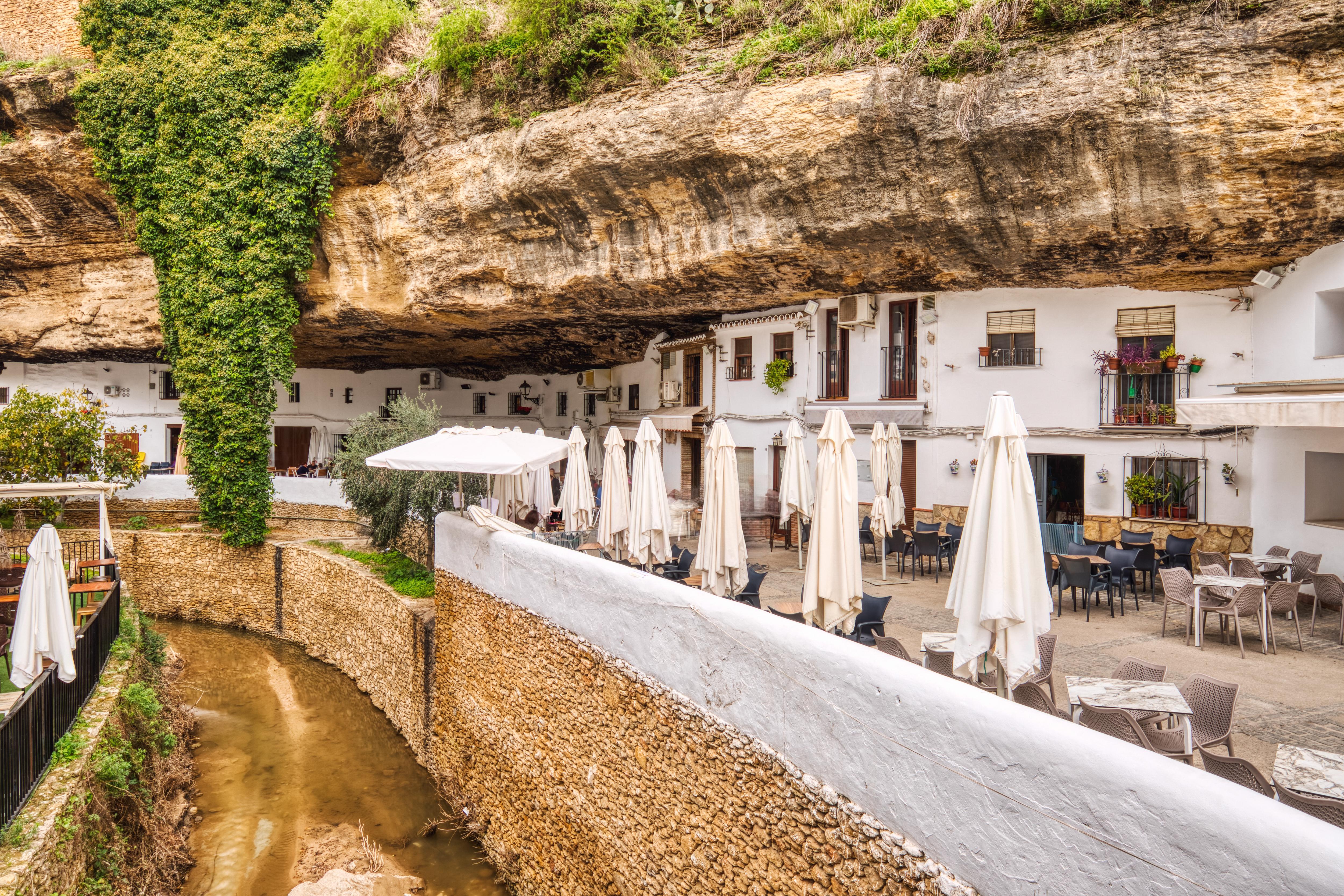 Setenil de las Bodegas, a unique Andalusian town known for its whitewashed buildings