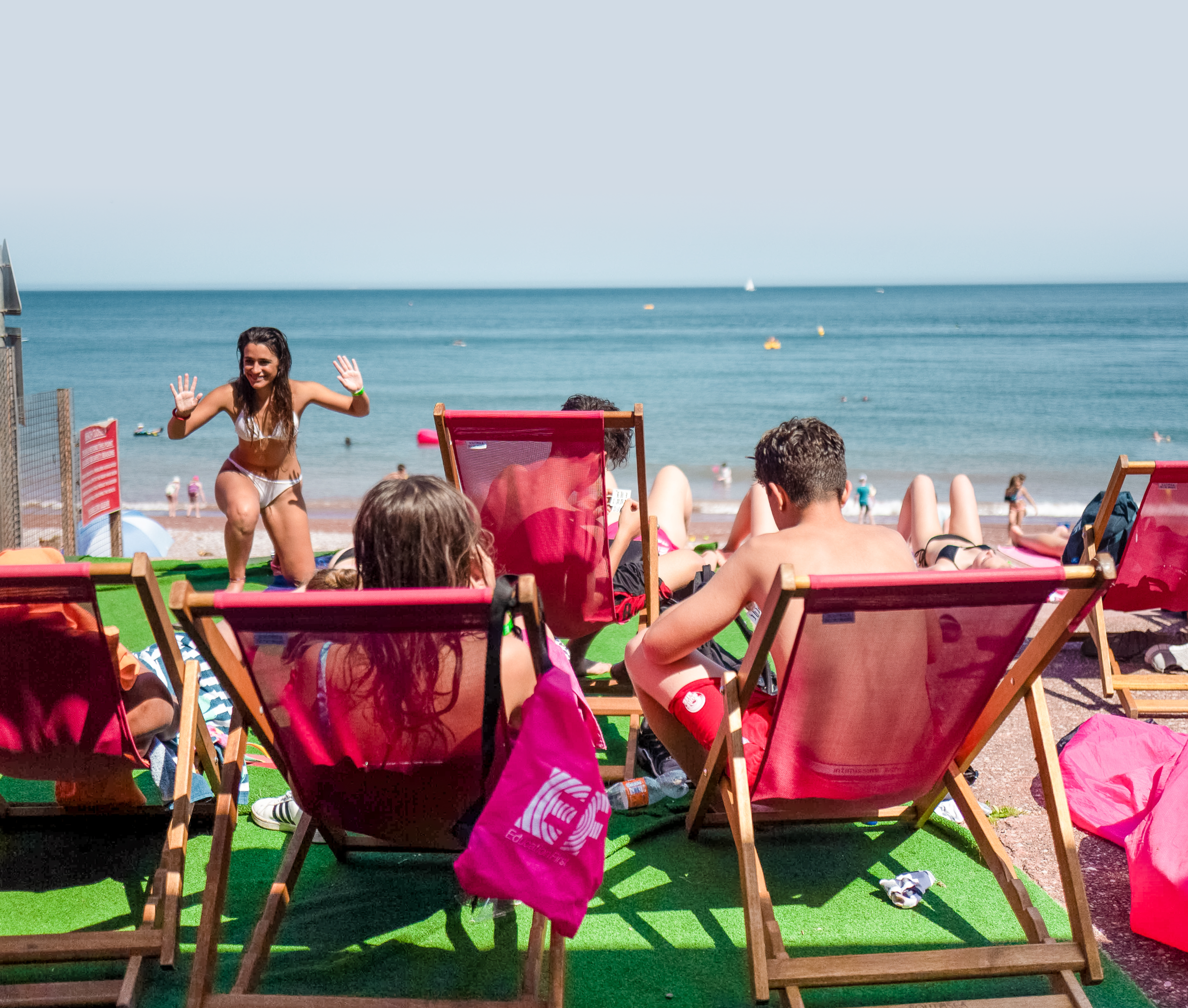 Students Enjoying At Beach