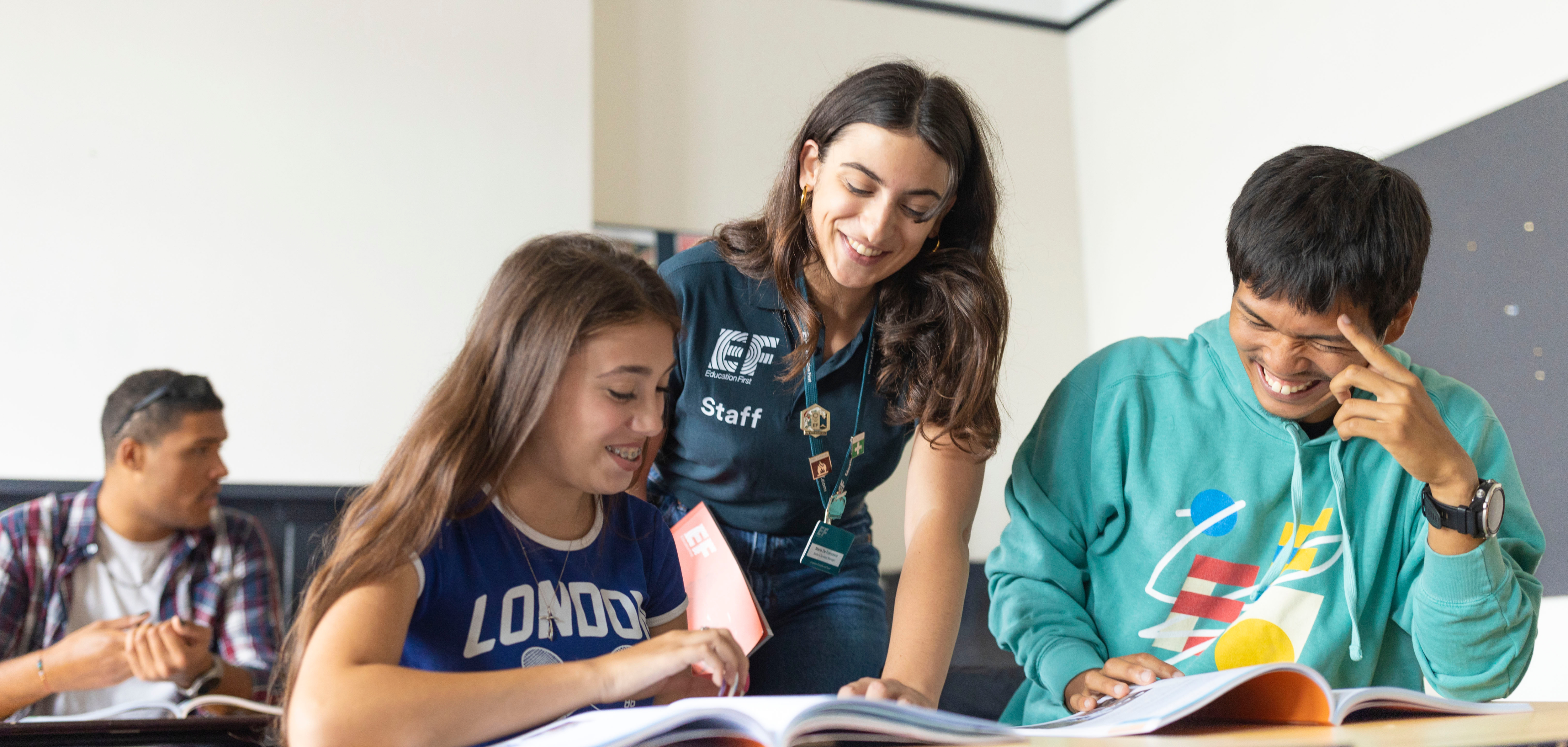 staff teaching students