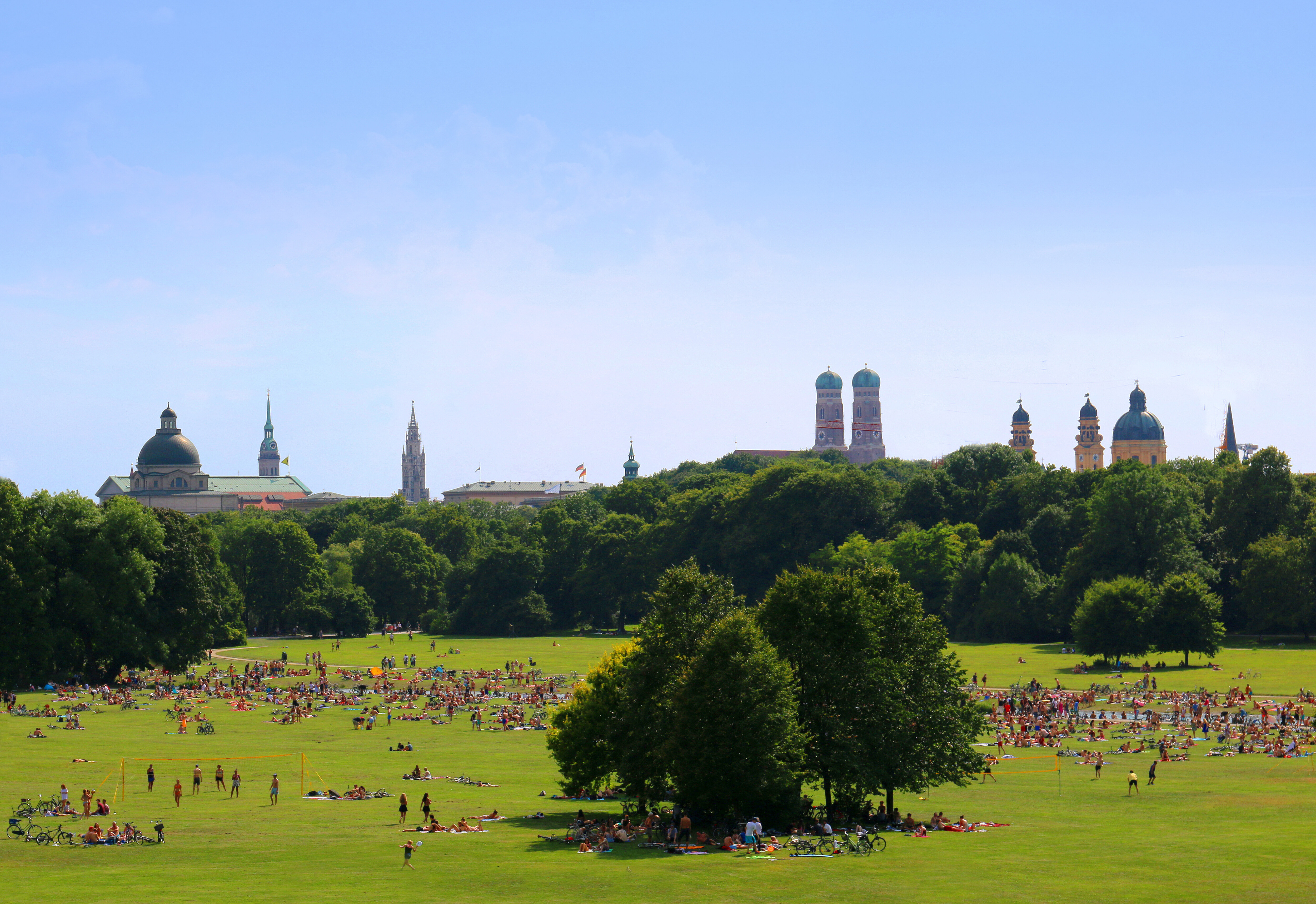 Munich’s English Garden, enjoying sunny outdoor spaces with scenic city views