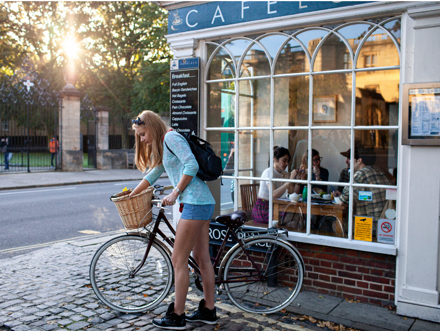 student with a bike