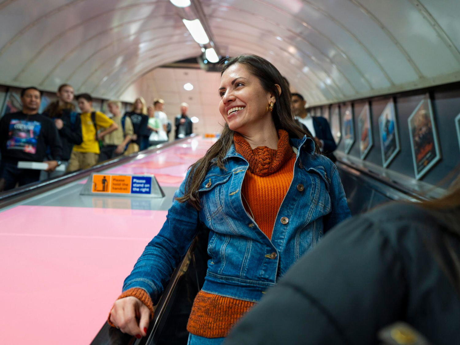 Student Taking London Underground