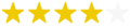 Four out of five golden stars are filled, indicating a rating of 4/5. The fifth star is white and unfilled.