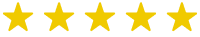 Five golden stars, representing a perfect rating of 5 out of 5 stars.