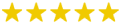 The image displays five golden stars arranged horizontally against a white background, signifying a perfect rating or a high level of quality.