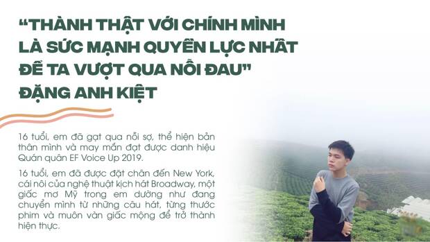 ĐẶNG ANH KIỆT: “THÀNH THẬT VỚI CHÍNH MÌNH LÀ SỨC MẠNH QUYỀN LỰC NHẤT ĐỂ TA VƯỢT QUA MỌI NỖI ĐAU”