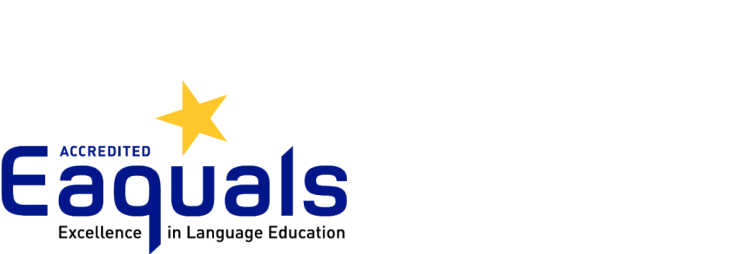 The image displays the logo for "Eaquals," an accreditation body for language education, emphasizing excellence in the field.