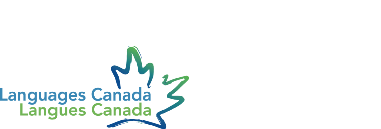 The image displays the logo for Languages Canada / Langues Canada, featuring a stylized maple leaf design.