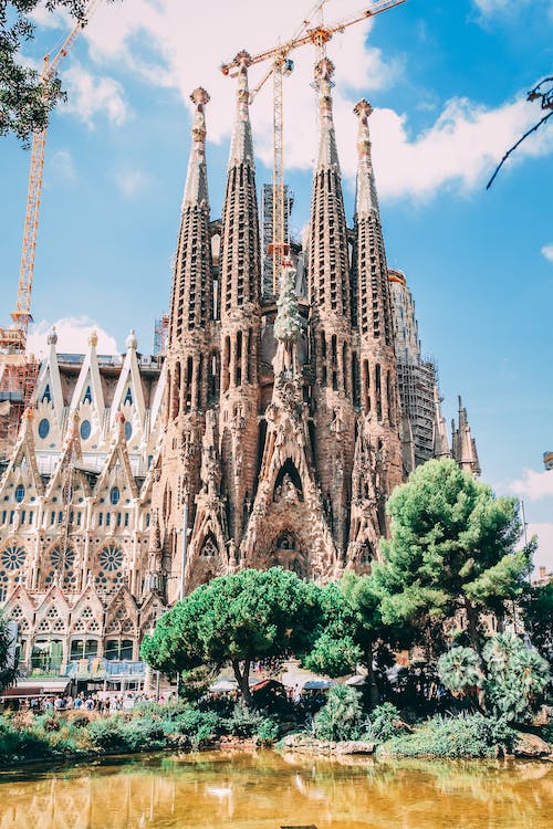 The Sagrada Familia, a magnificent basilica in Barcelona, Spain, is a UNESCO World Heritage site. Its construction, started in 1882, is still ongoing, making it a unique architectural marvel.