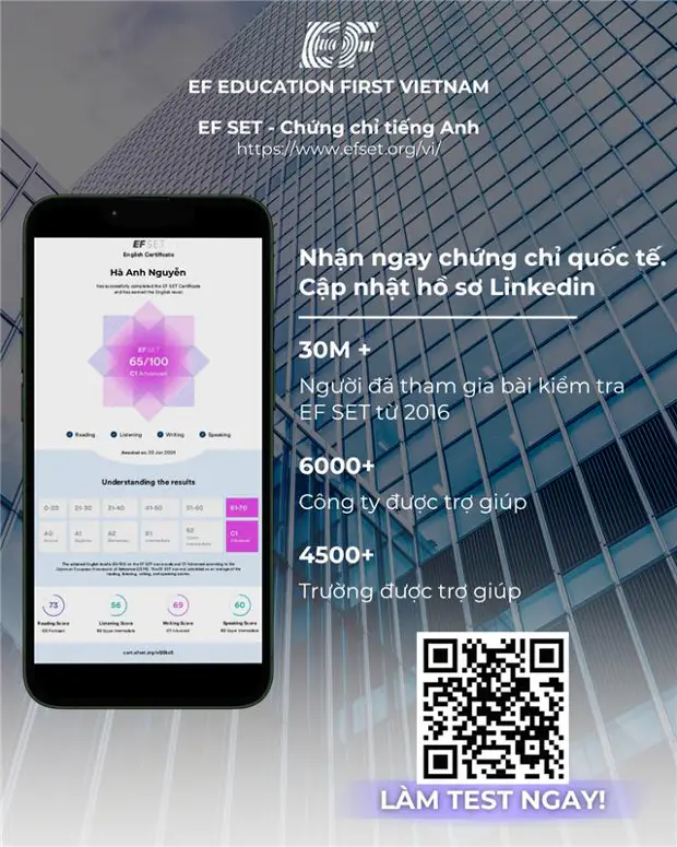 Đo trình độ tiếng Anh miễn phí cùng EF SET – Bước khởi đầu cho hành trình du học toàn cầu